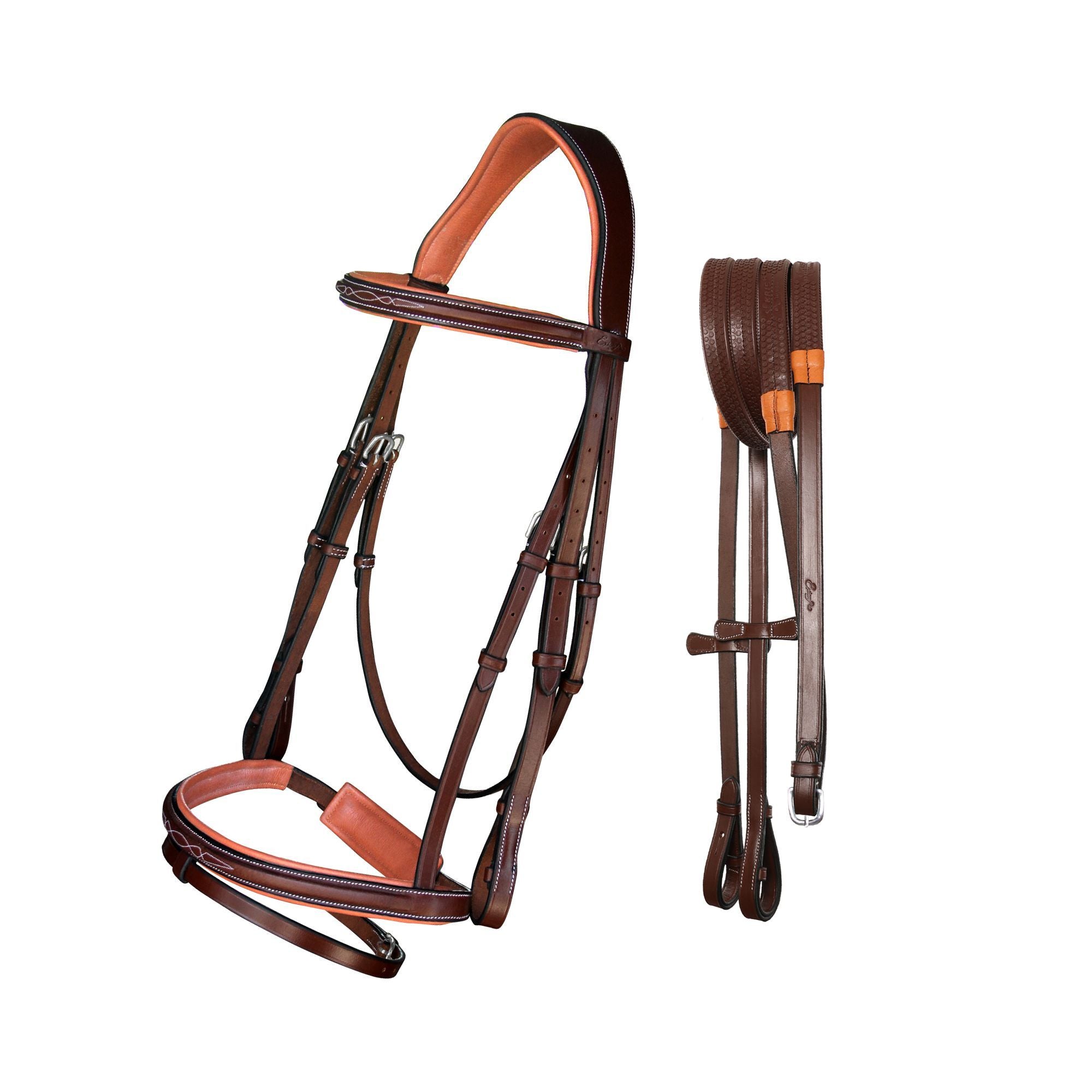 ExionPro Designer Fancy Stitched Bridle with Flash and Rubber Reins by Bridles & Reins - alternate view 3