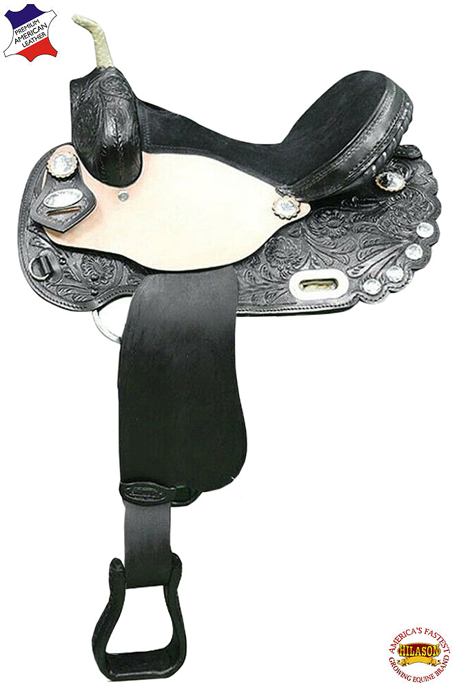 Hilason Western Horse Treeless Trail Barrel Saddle American Leather Tack