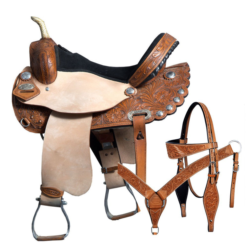 Hilason Western Horse Treeless Trail Barrel Saddle American Leather Tack