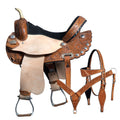 Hilason Western Horse Treeless Trail Barrel Saddle American Leather Tack