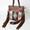 American Darling Hand-Tooled Saddle Blanket Leather Tote