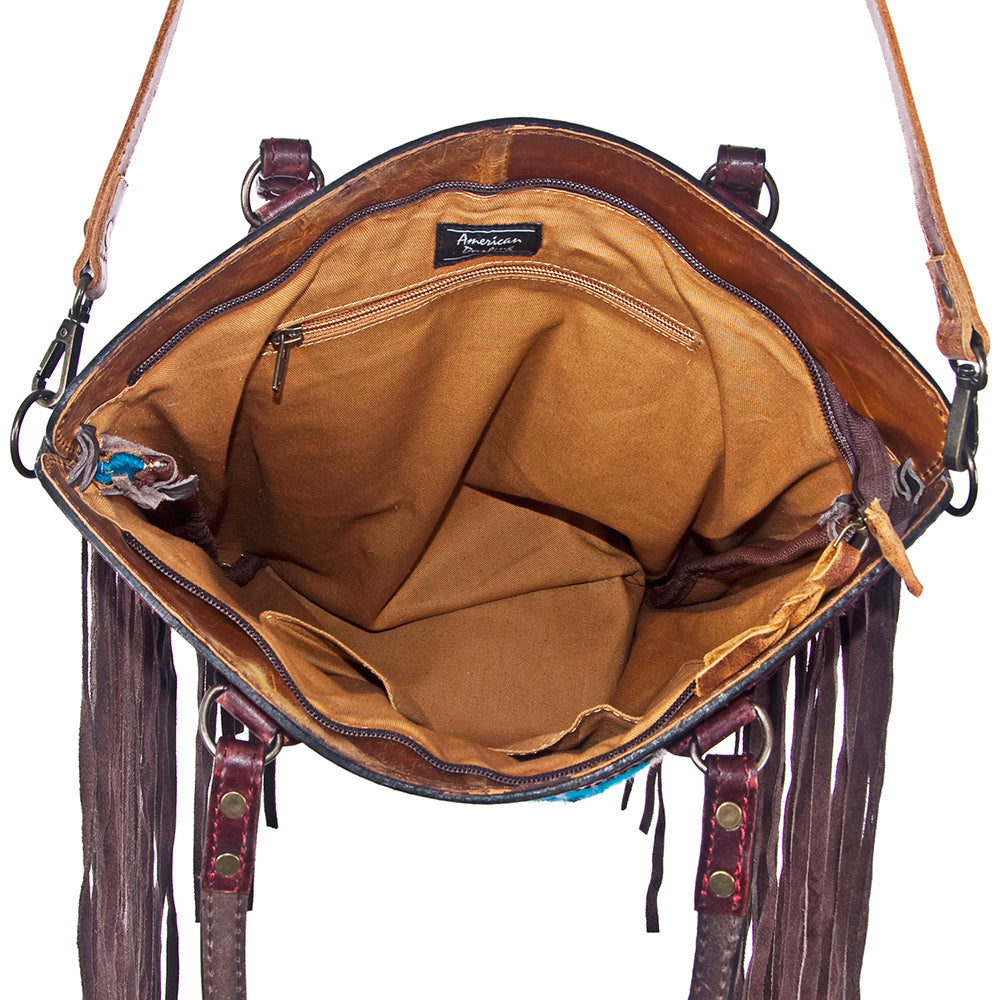 American Darling Hand-Tooled Saddle Blanket Leather Crossbody Bag