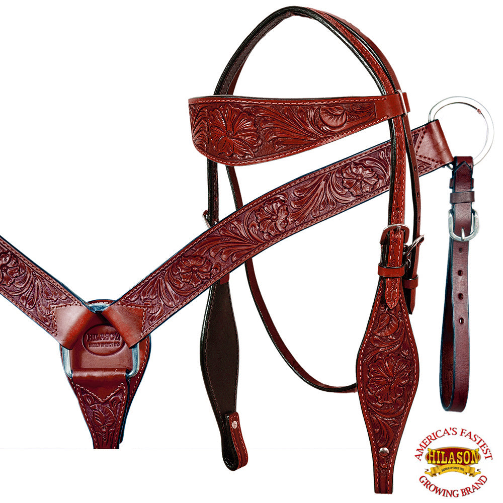 HILASON Western Horse Treeless Saddle American Leather Trail Pleasure Tack | Barrel for Horses