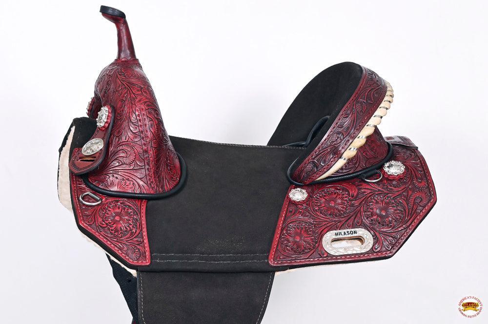 Hilason Western Horse Treeless Trail Barrel American Leather Saddle