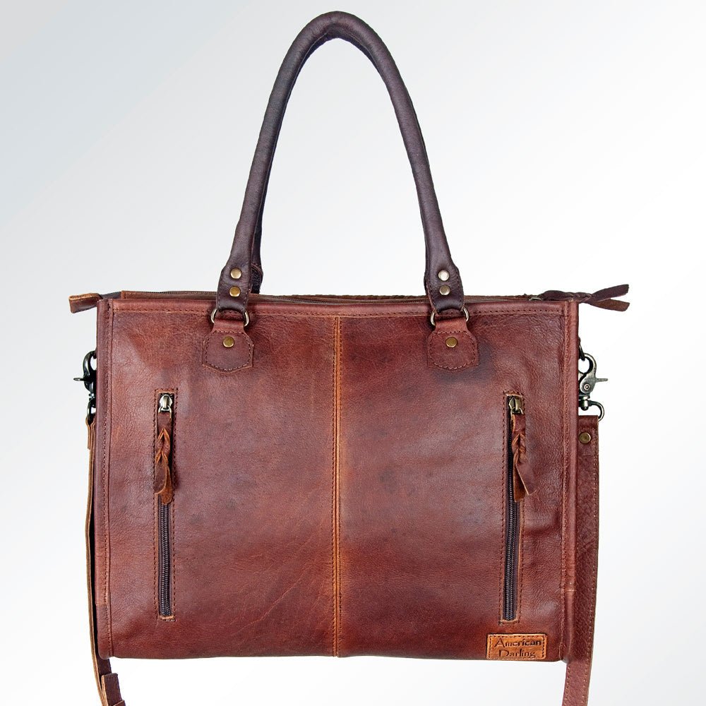 American Darling Briefcase Hair-On Genuine Leather