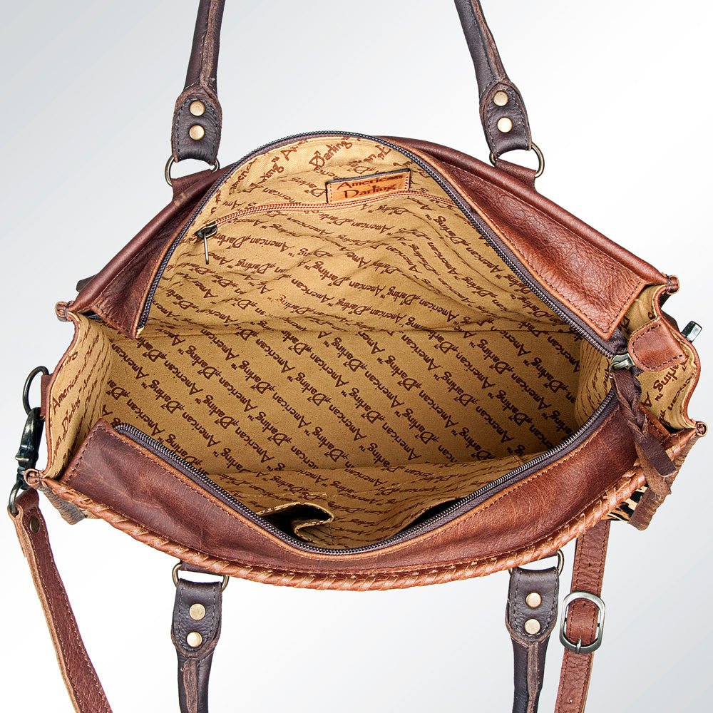 American Darling Briefcase Hair-On Genuine Leather