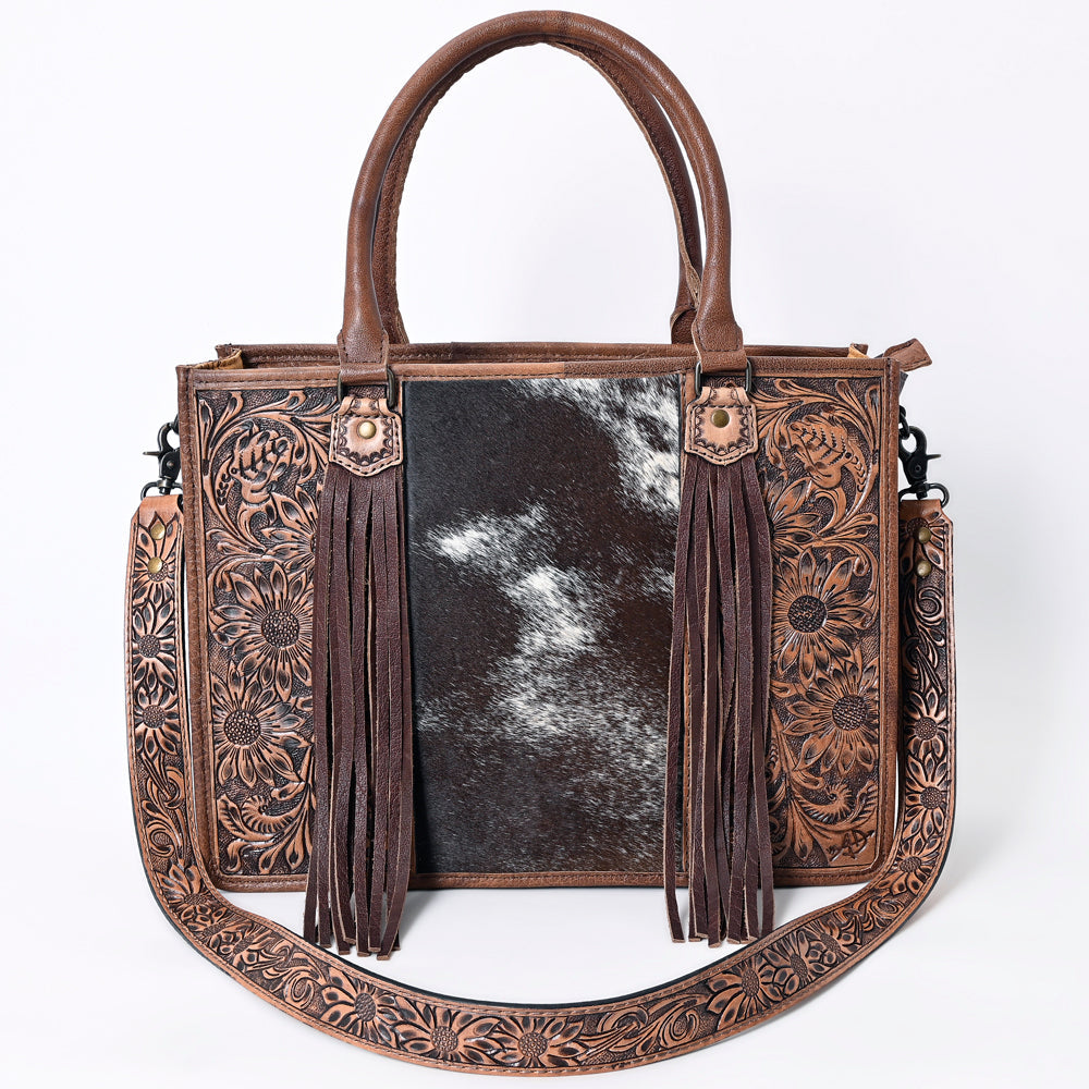 American Darling Briefcase Hand Tooled Saddle Blanket Genuine Leather