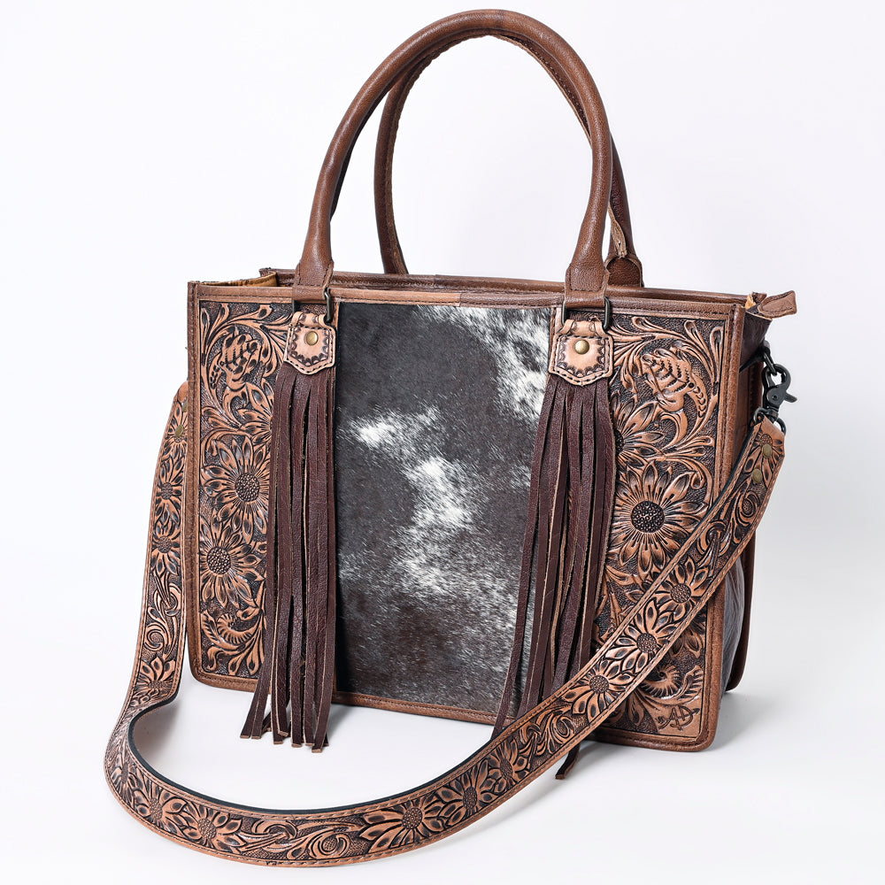 American Darling Briefcase Hand Tooled Saddle Blanket Genuine Leather