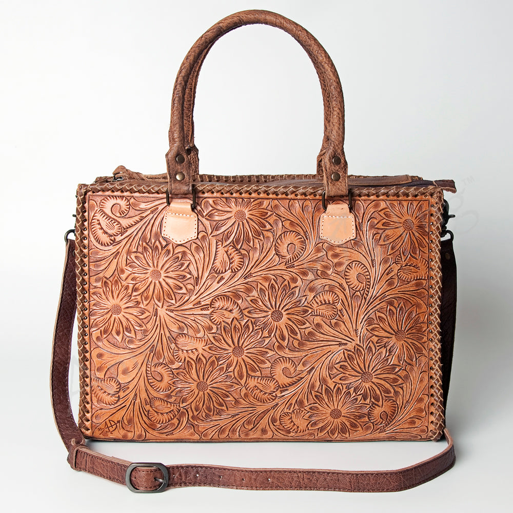American Darling Briefcase Hand Tooled Genuine Leather