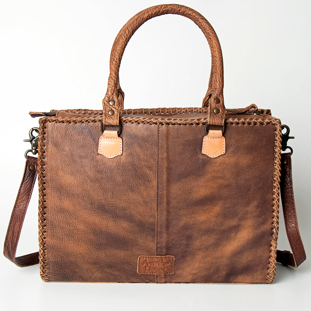 American Darling Briefcase Hand Tooled Genuine Leather
