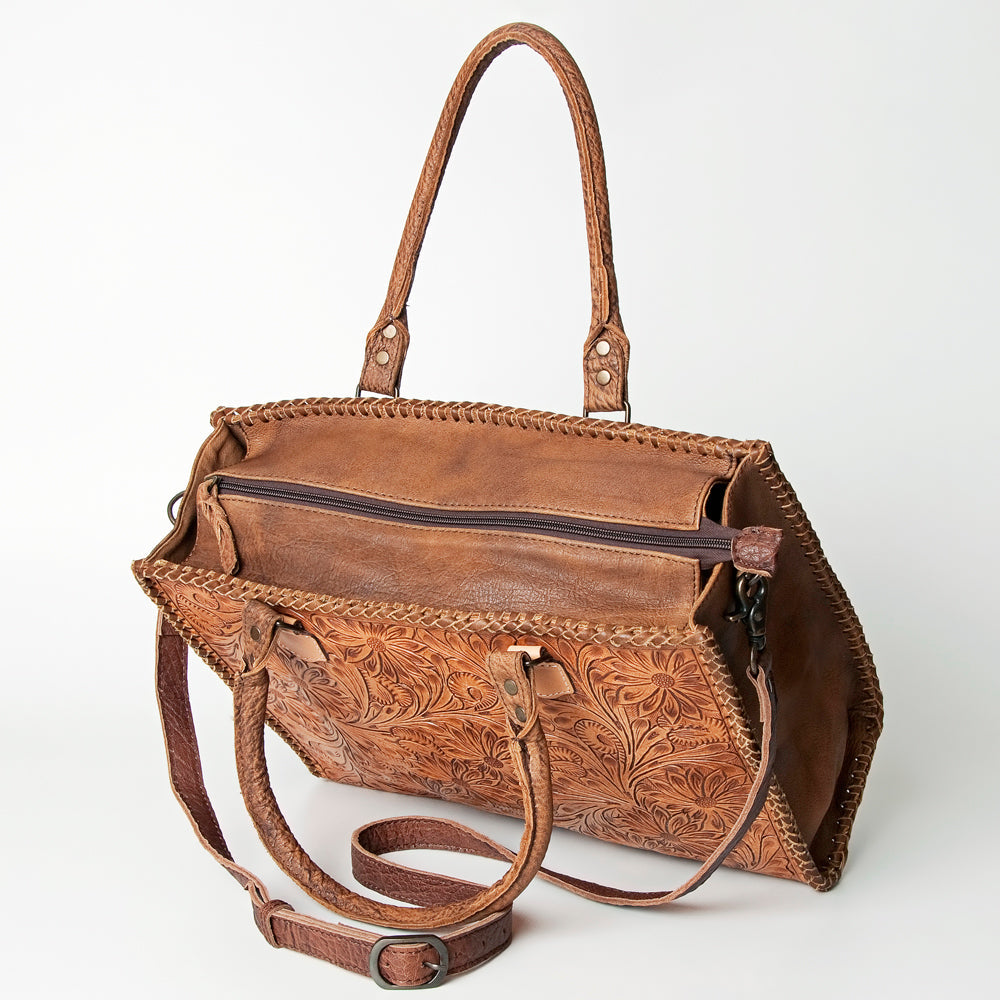 American Darling Briefcase Hand Tooled Genuine Leather