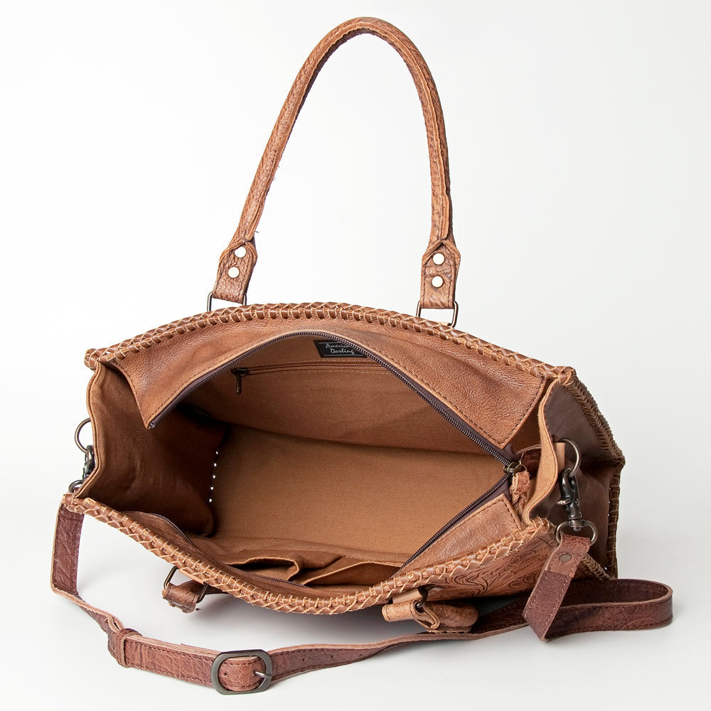 American Darling Briefcase Hand Tooled Genuine Leather
