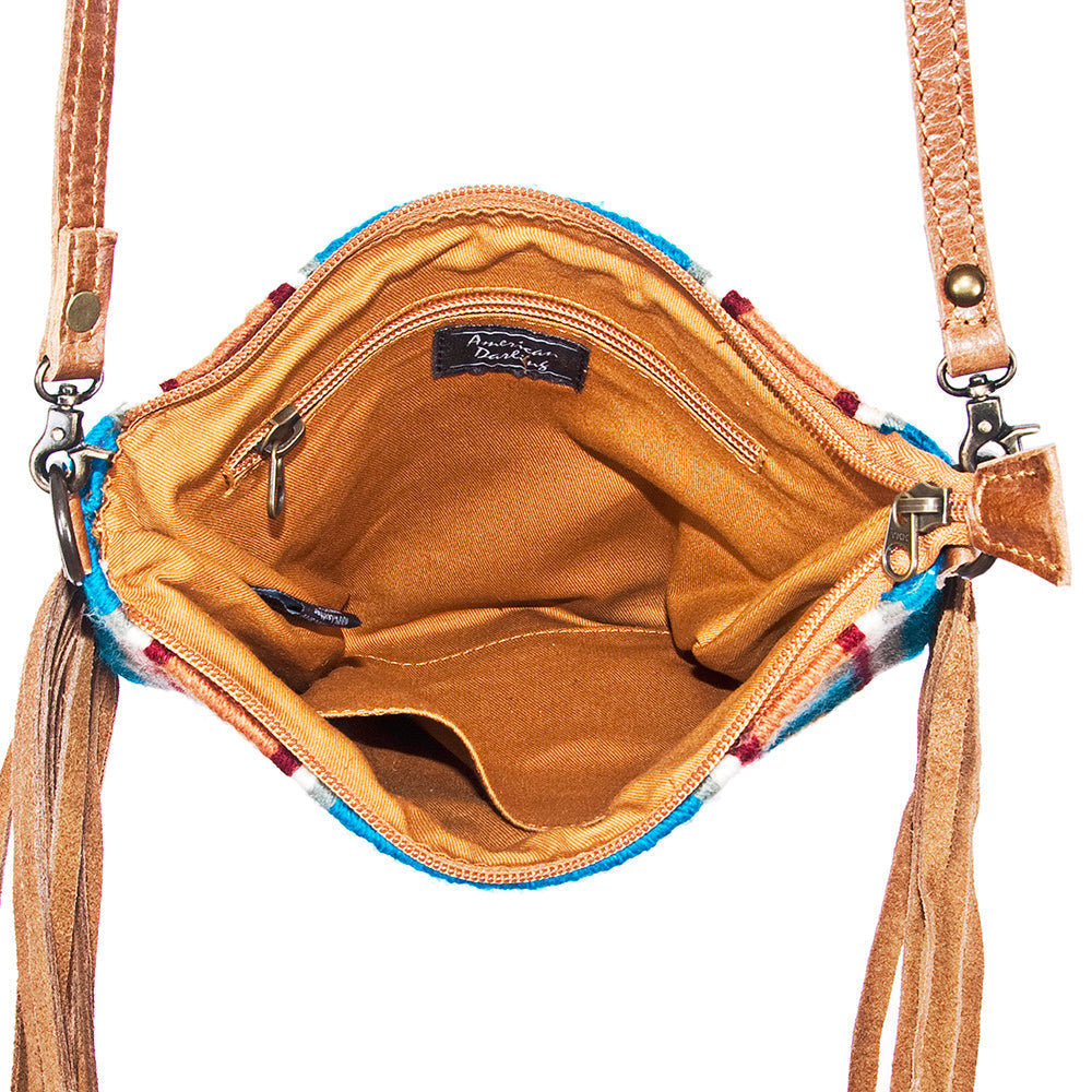 American Darling Crossbody Saddle Blanket Genuine Leather