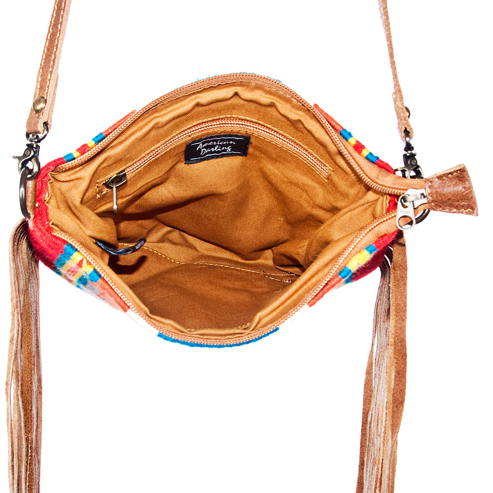 American Darling Crossbody Saddle Blanket Genuine Leather