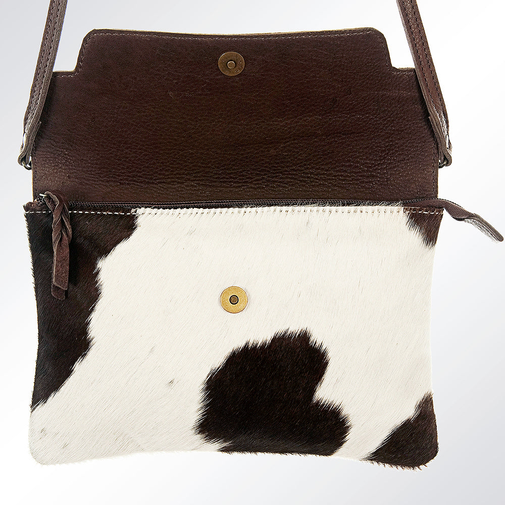 American Darling Hand-Tooled Hair-On Genuine Leather Envelope Bag