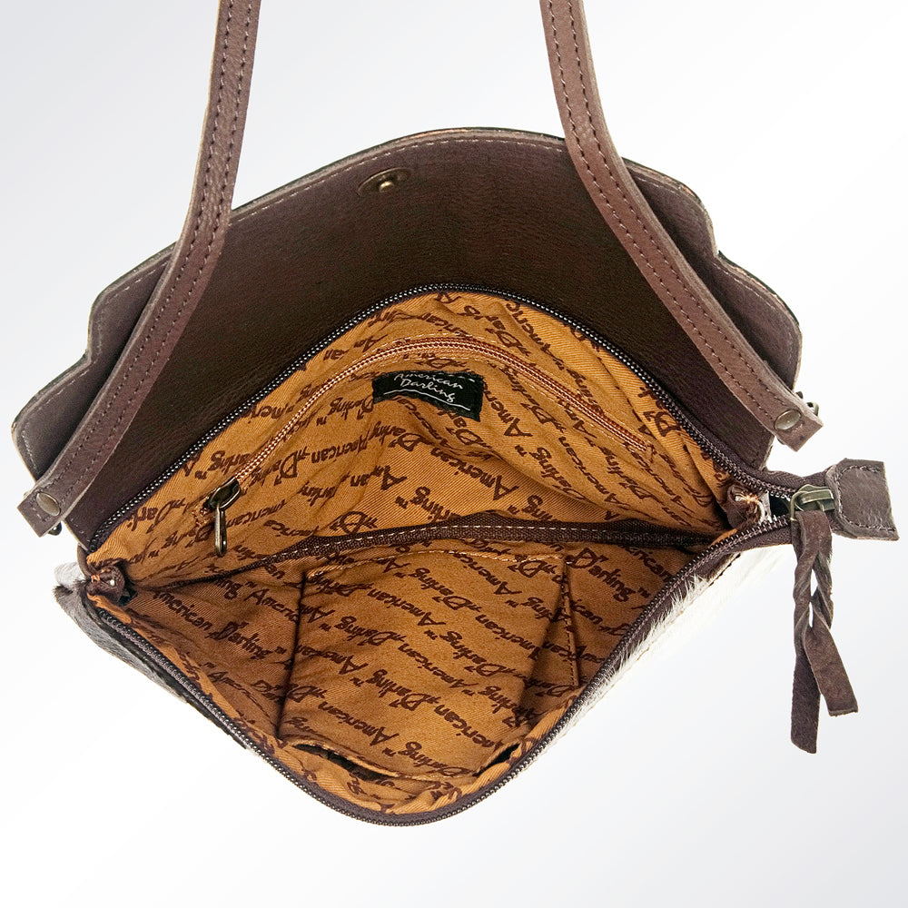 American Darling Hand-Tooled Hair-On Genuine Leather Envelope Bag