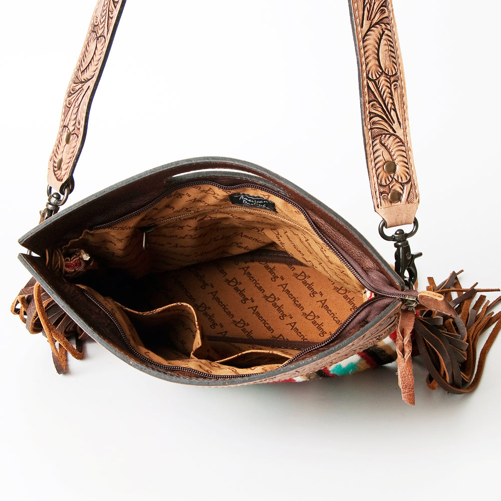 American Darling Hand-Tooled Saddle Blanket Genuine Leather Clutch