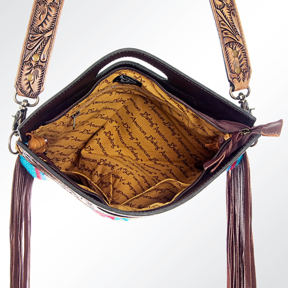 American Darling Hand-Tooled Saddle Blanket Leather Clutch