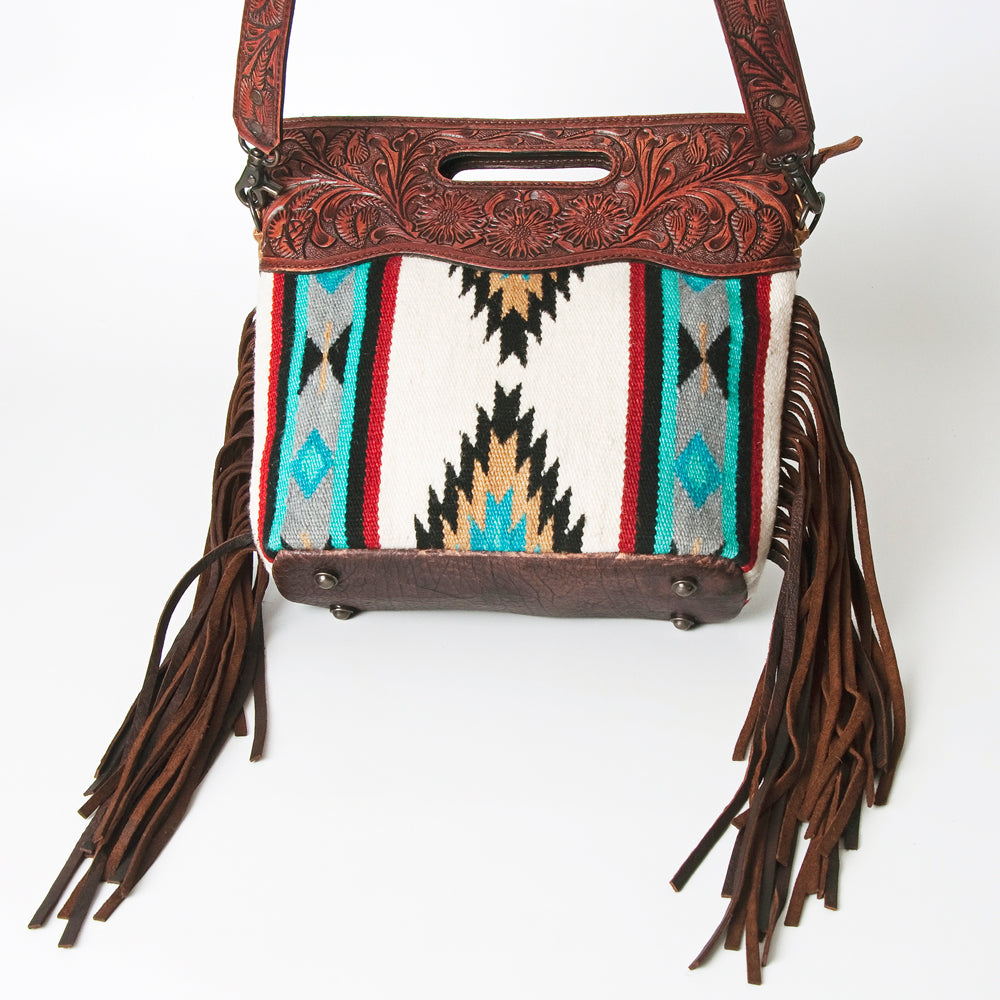 American Darling Hand-Tooled Saddle Blanket Leather Clutch