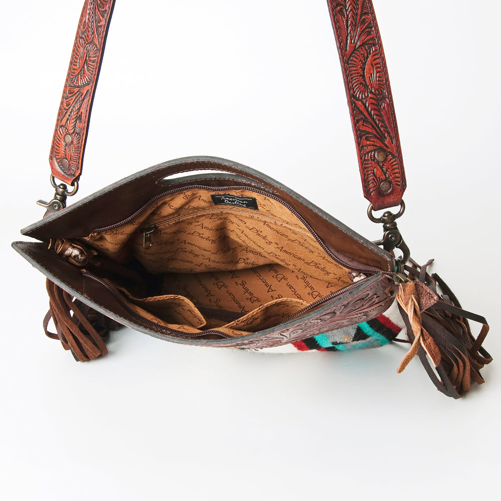 American Darling Hand-Tooled Saddle Blanket Leather Clutch