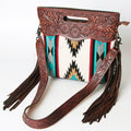 American Darling Hand-Tooled Saddle Blanket Leather Clutch