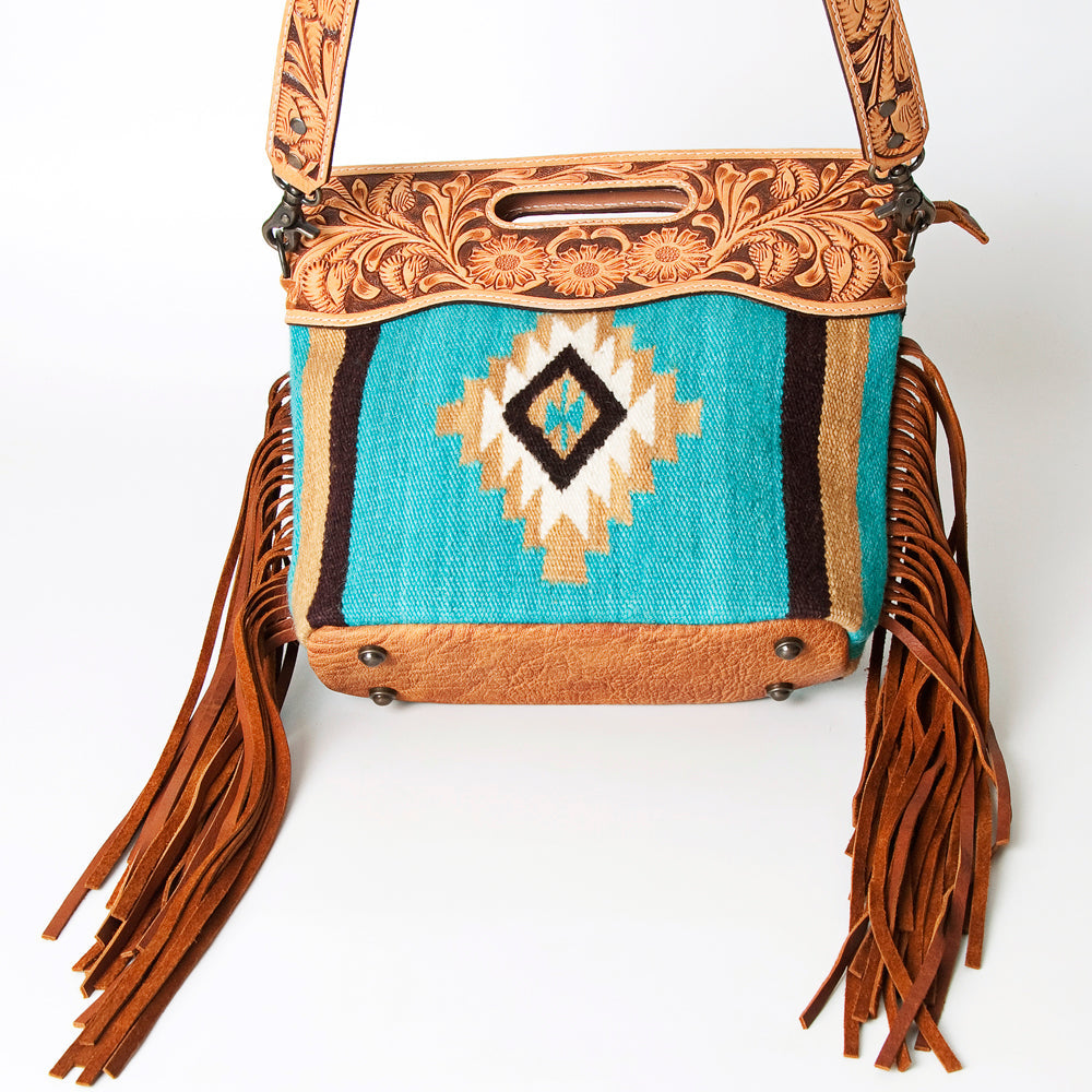 American Darling Hand-Tooled Saddle Blanket Leather Clutch