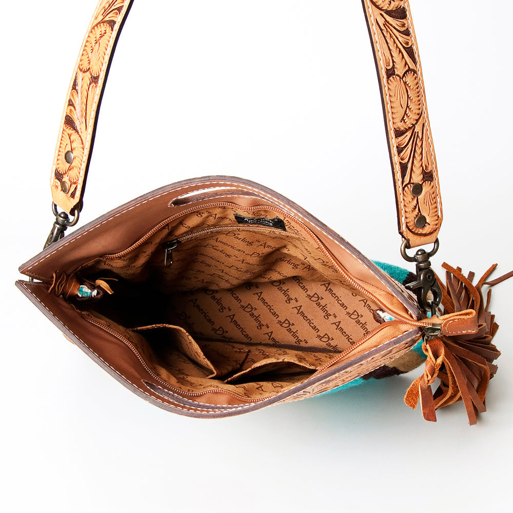 American Darling Hand-Tooled Saddle Blanket Leather Clutch