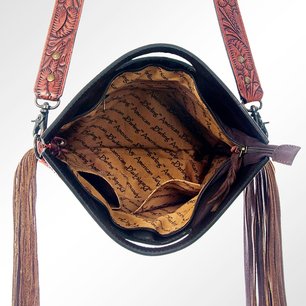 American Darling Hand-Tooled Saddle Blanket Leather Clutch