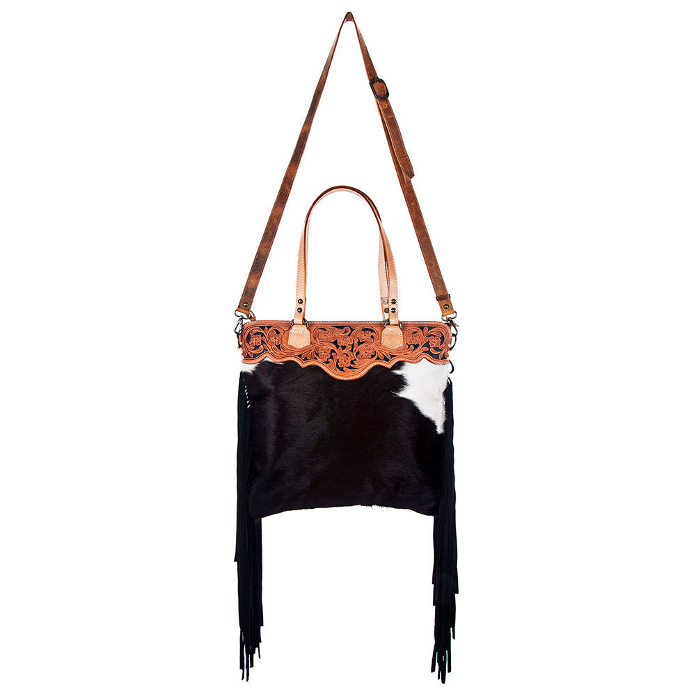 American Darling Tote Hand Tooled Hair-On Genuine Leather