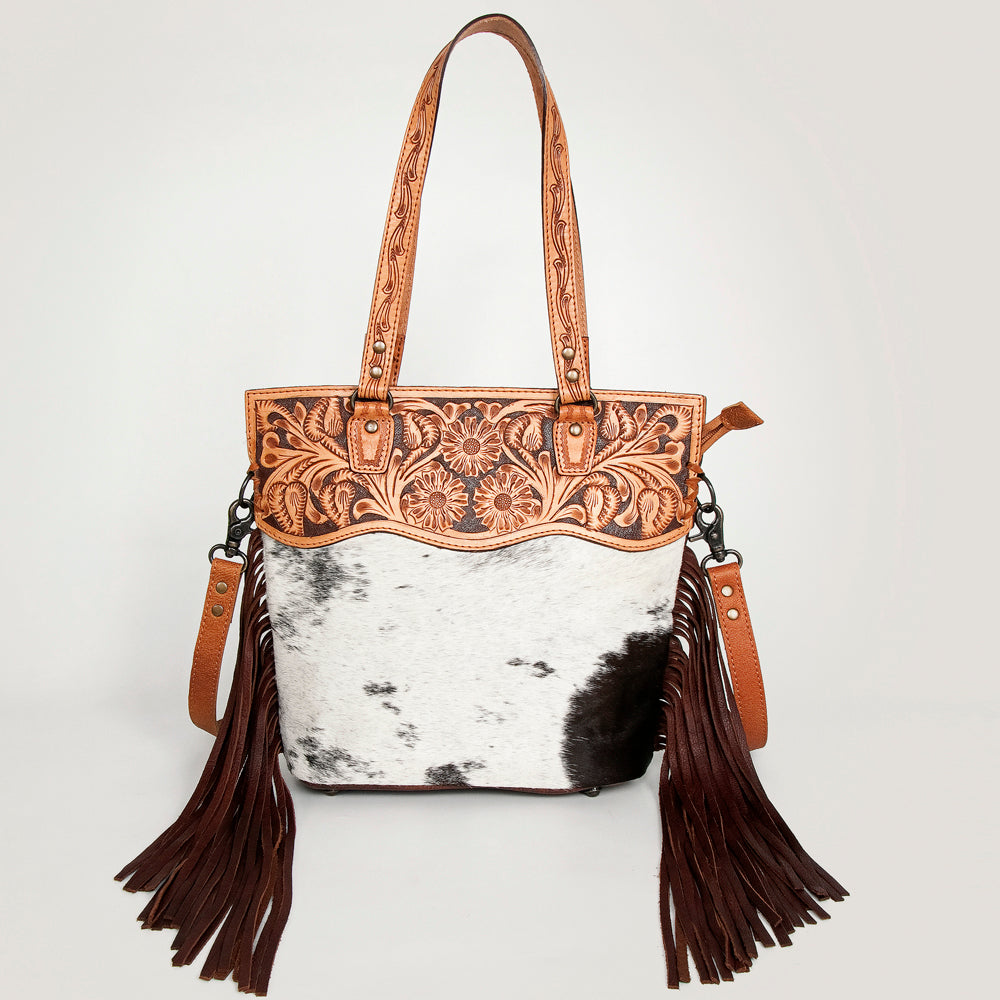 American Darling Crossbody Hand Tooled Hair-On Genuine Leather