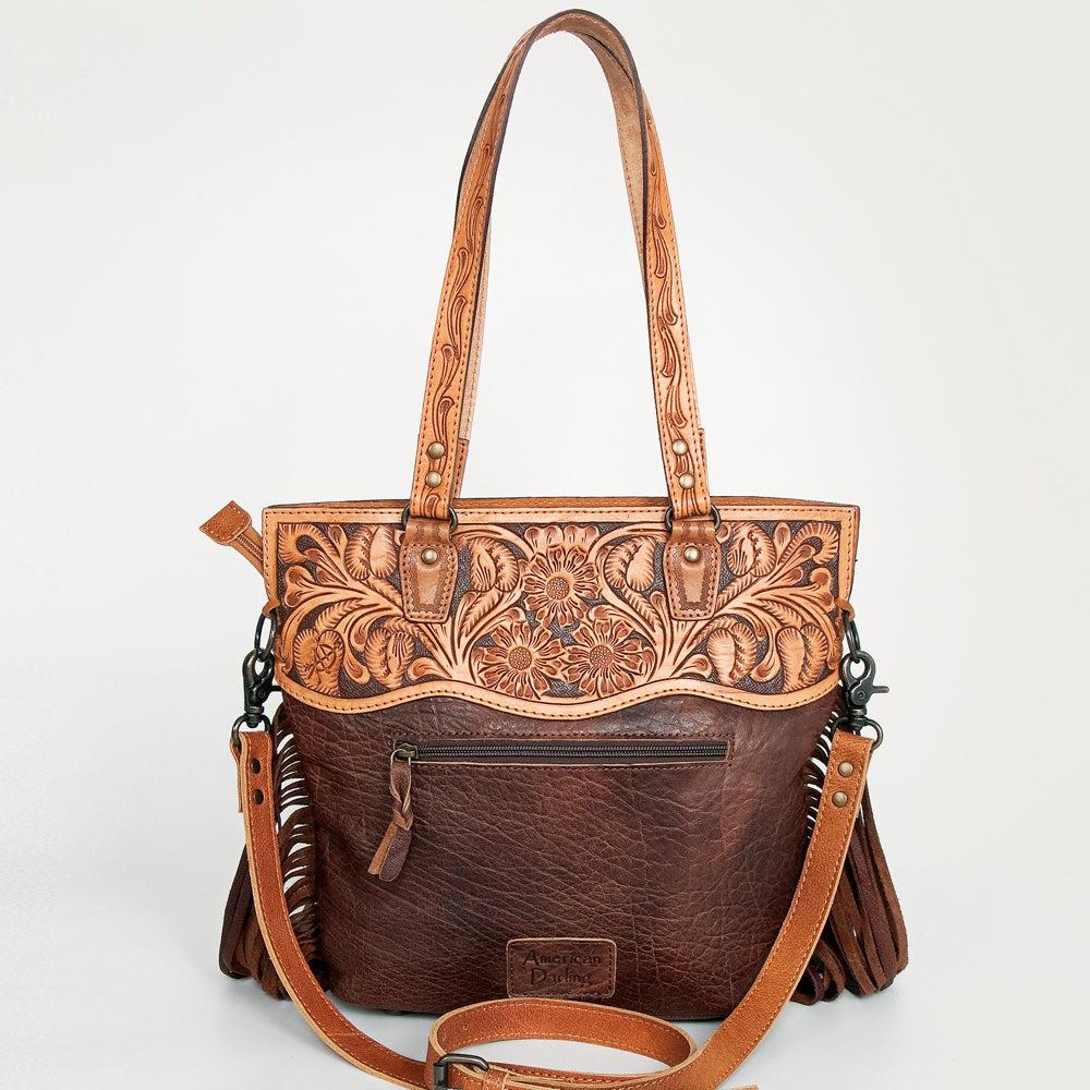 American Darling Crossbody Hand Tooled Hair-On Genuine Leather