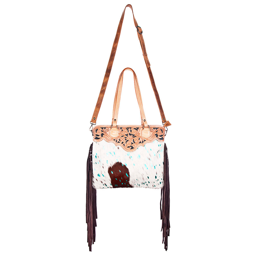 American Darling Crossbody Hand Tooled Hair-On Genuine Leather