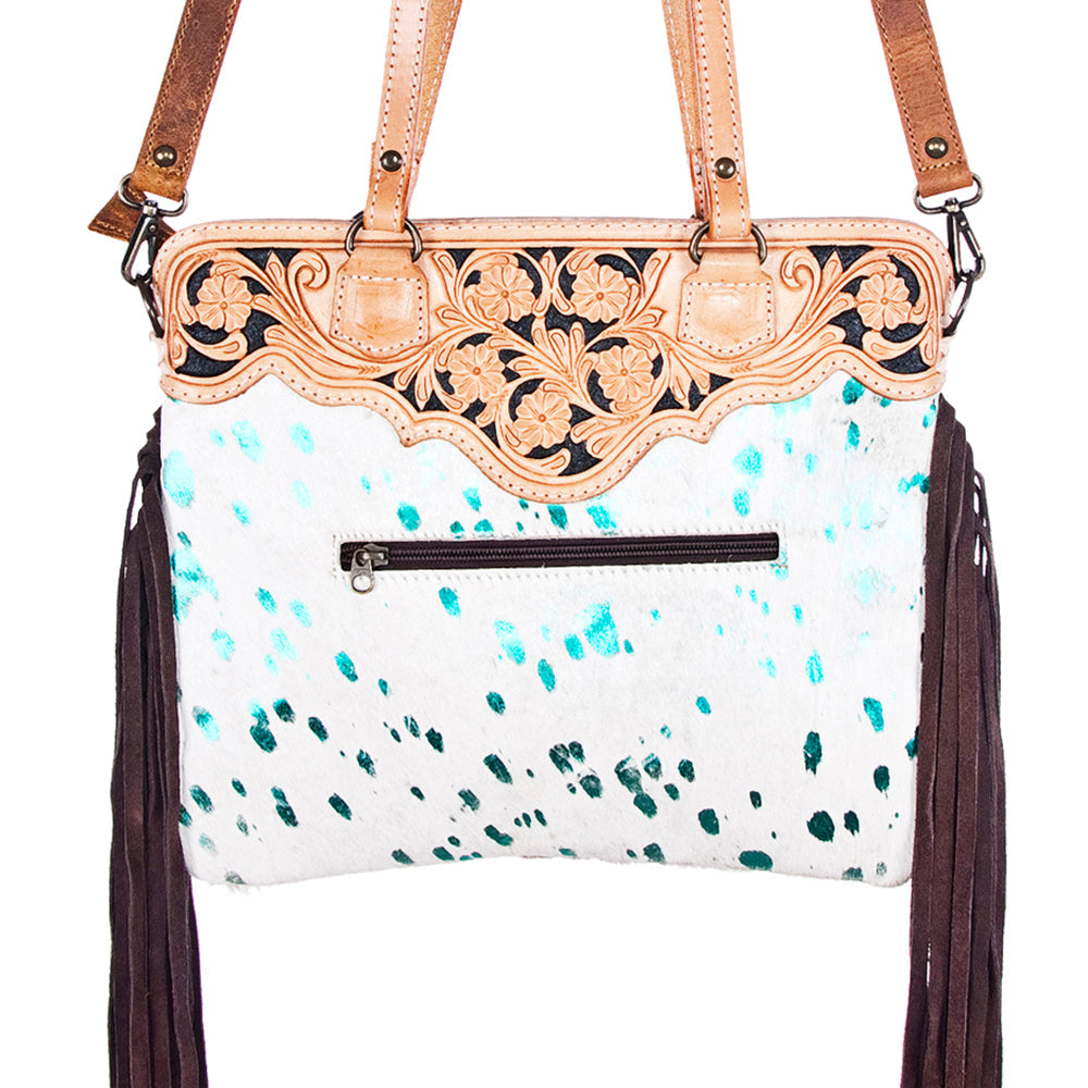 American Darling Crossbody Hand Tooled Hair-On Genuine Leather