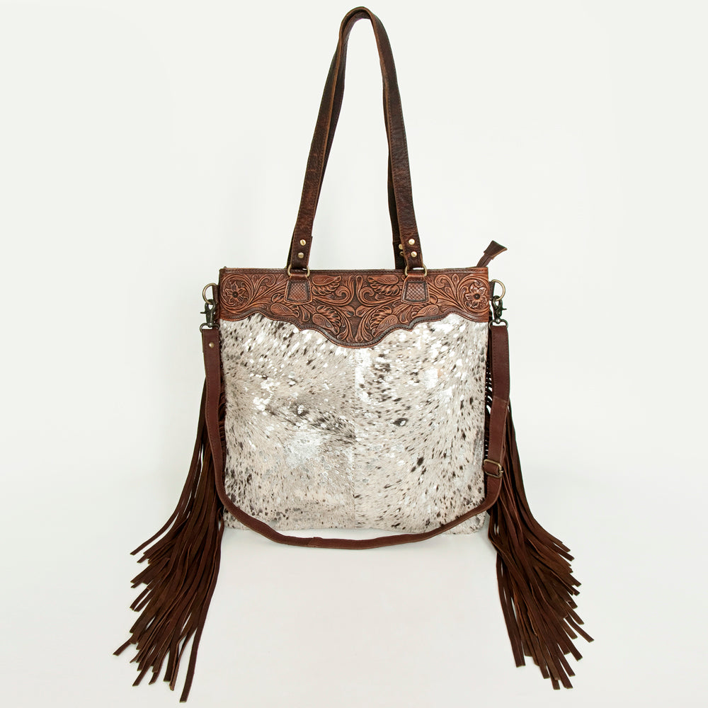 American Darling Crossbody Hand Tooled Hair-On Genuine Leather