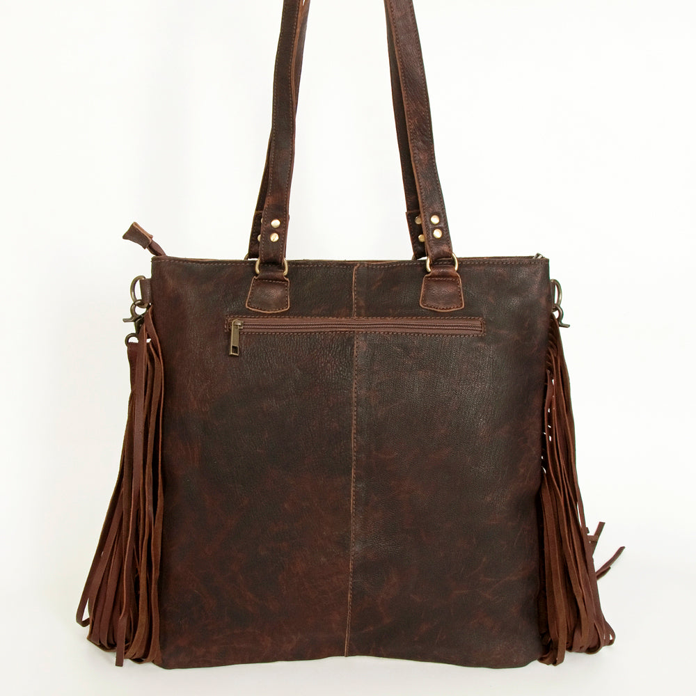 American Darling Crossbody Hand Tooled Hair-On Genuine Leather