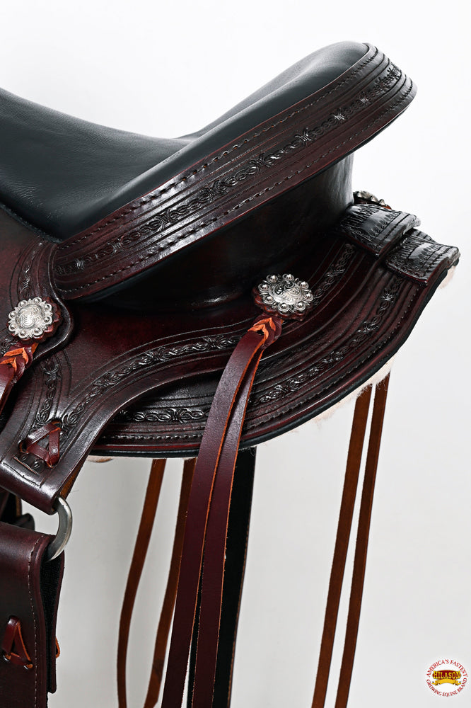 HILASON Gaited Western Horse Flex Pleasure American Leather Saddle | Treeless for Horses