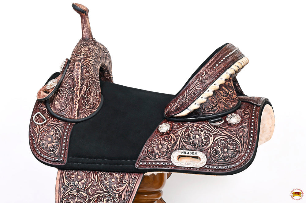 Western Horse Child Saddle Treeless American Leather Barrel