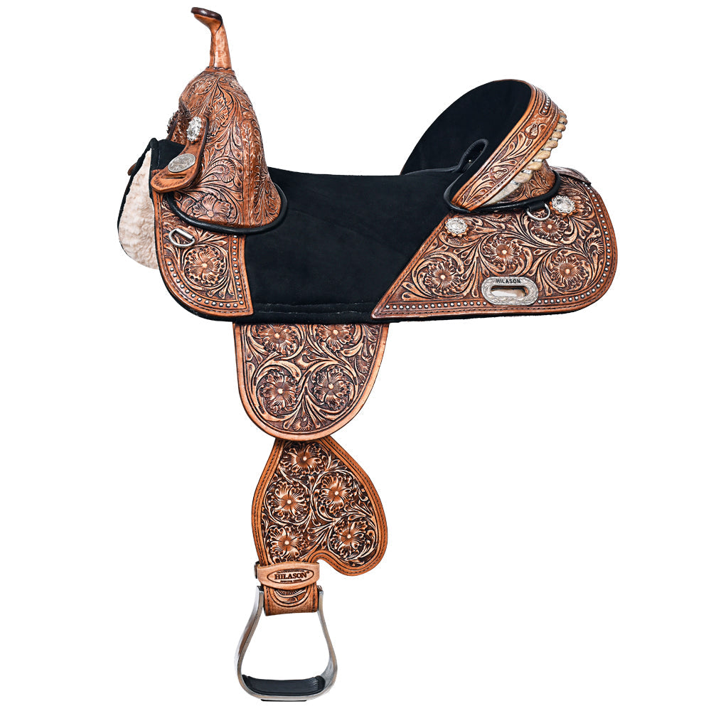 HILASON Western Horse Saddle Treeless American Leather Barrel Racing | for Horses