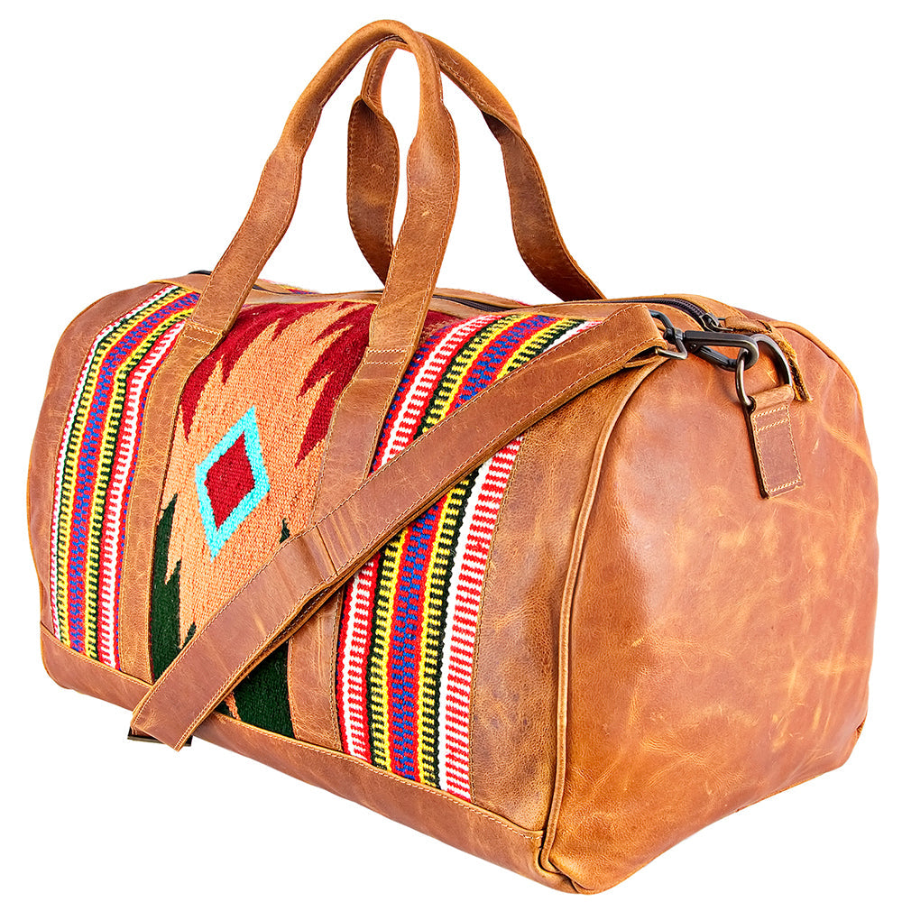 American Darling Duffel Bag, Hair-On Cowhide and Genuine Leather, Large Western Travel Tote, Vegetable-Tanned Full Grain Leather