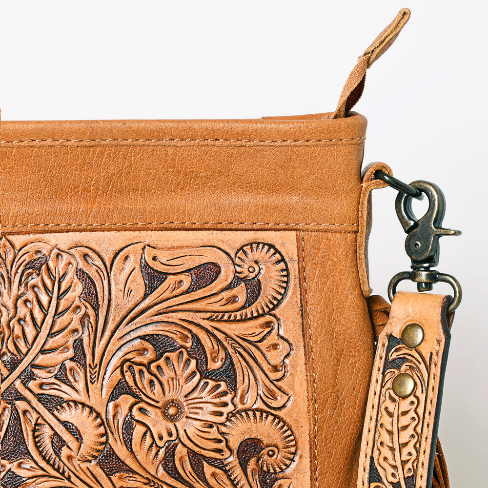 American Darling Messenger Hand Tooled Hair-On Genuine Leather