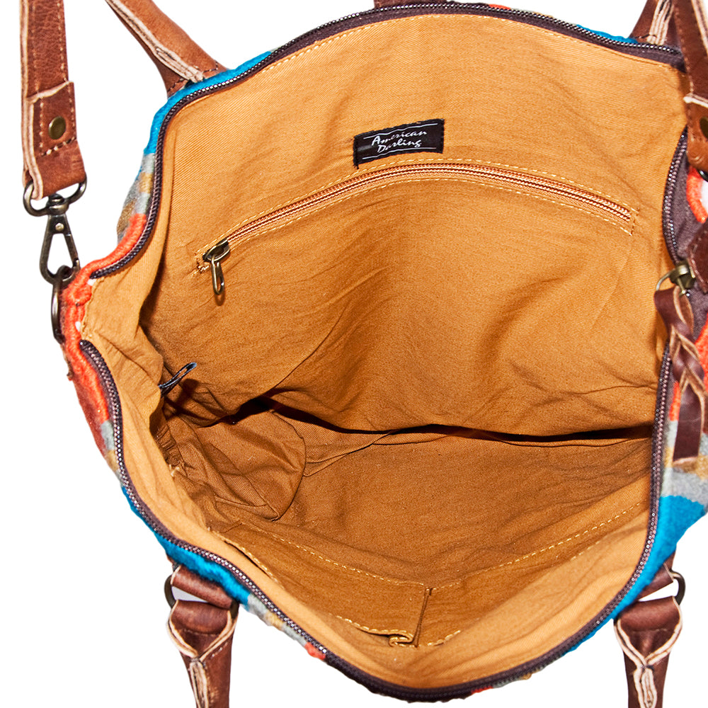 American Darling Saddle Blanket Genuine Leather Tote