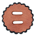 Hilason Slotted Scalloped Leather Rosette Concho — Tan, 1"