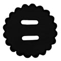 Hilason Slotted Scalloped Leather Rosette Concho — Black, 1"
