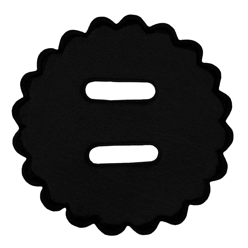 Hilason Slotted Scalloped Leather Rosette Concho — Black, 1"