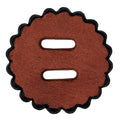 Hilason Slotted Scalloped Leather Rosette Concho — Mahogany, 1"