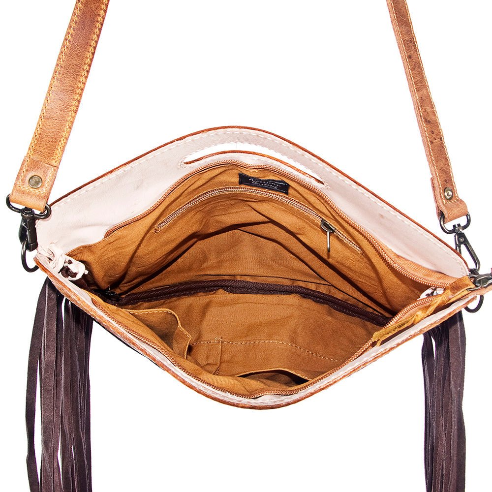 American Darling Clutch Hand Tooled Hair-On Genuine Leather