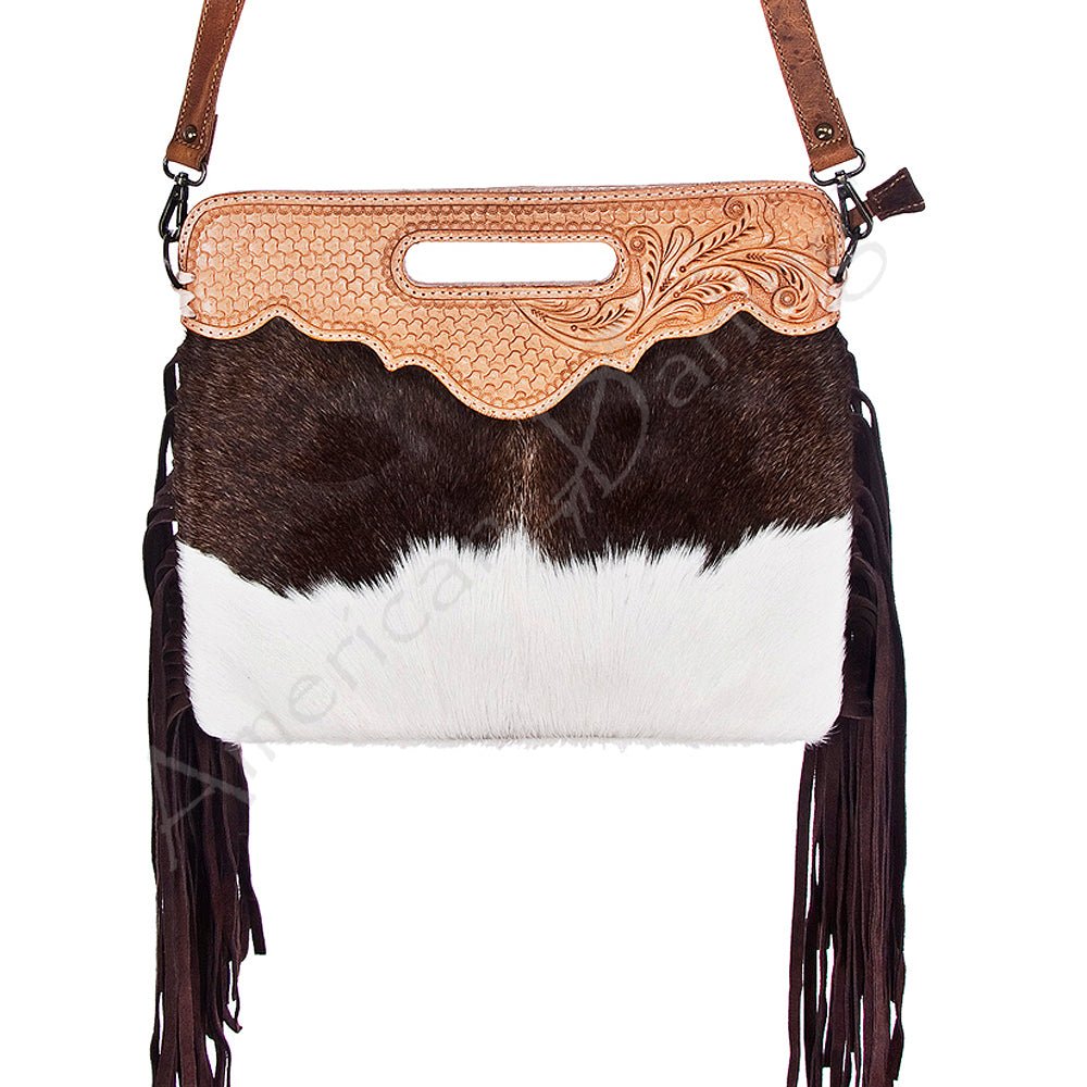 American Darling Clutch Hand Tooled Hair-On Genuine Leather