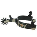Hilason Brown Steel Double Shooters Men Spur German Silver Trim