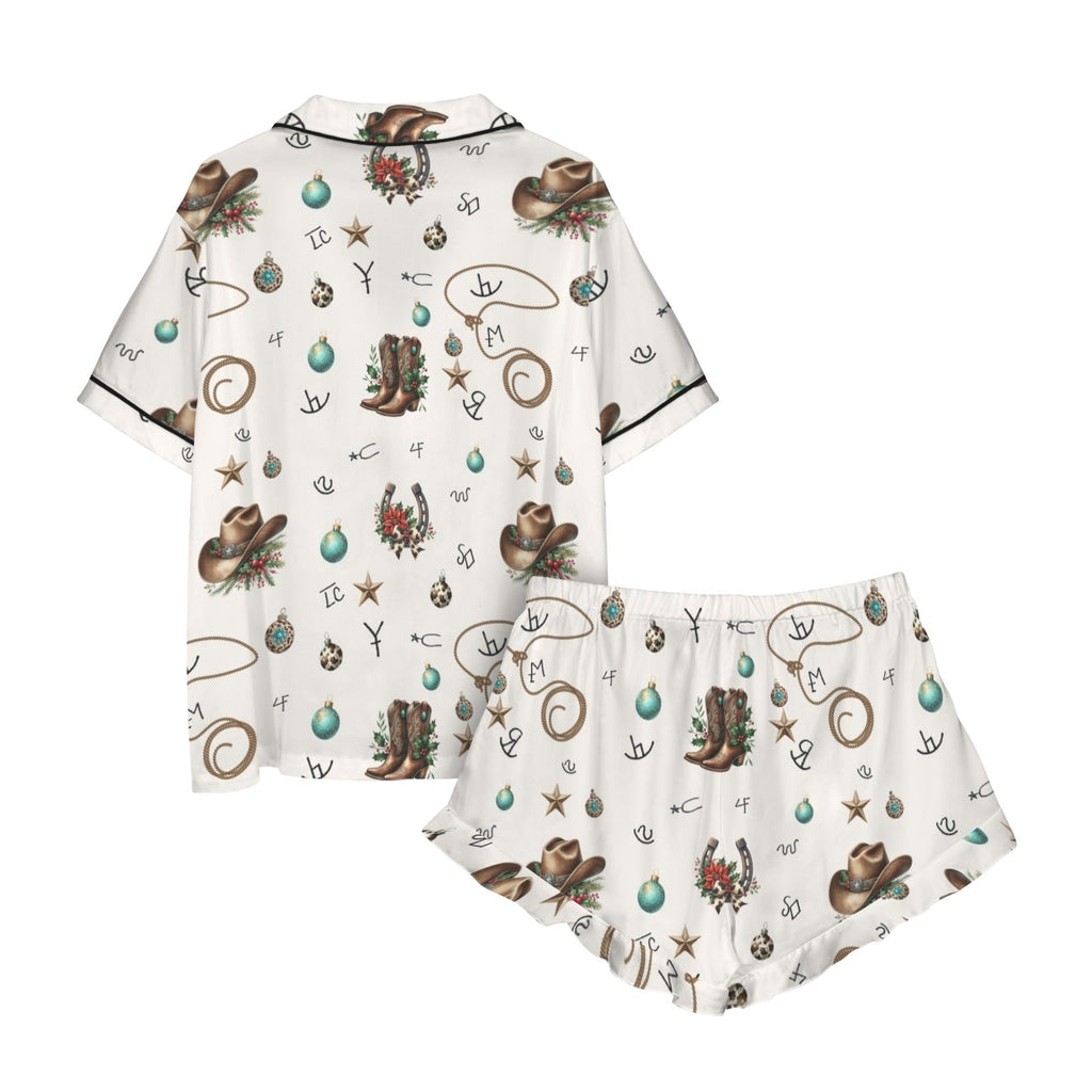 Baha Ranch Boots and Brands Western Cowgirl Cowboy Satin Short Pajama Sets by Baha Ranch Western Wear - product image 5