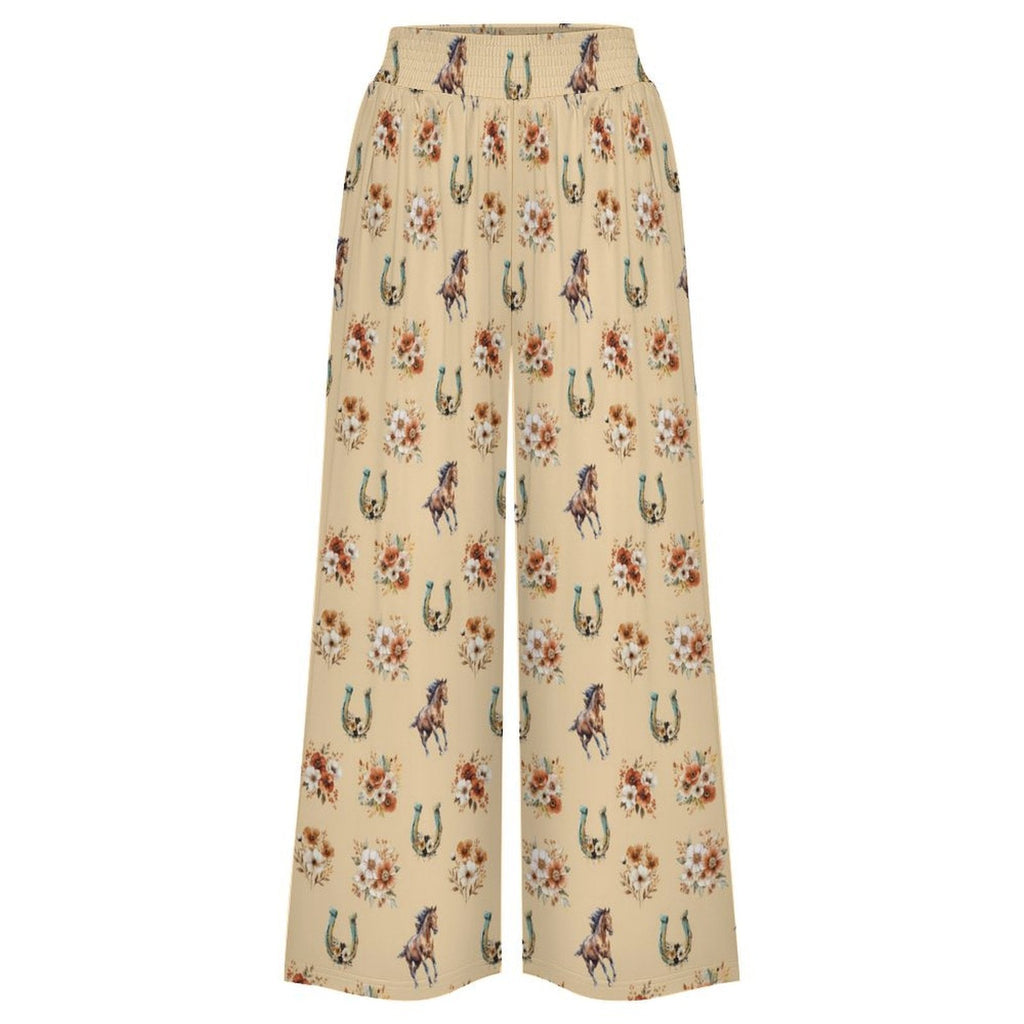 Baha Ranch Country Girl Floral Horse High Waisted Wide Leg Pants by Baha Ranch Western Wear - product image 4